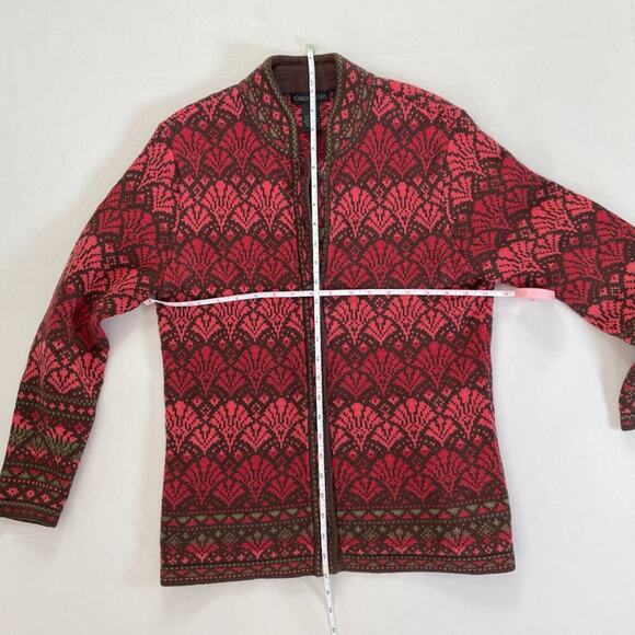Nomadic Traders Cotton Blend Knit Fair Isle / Nordic Print Cardigan Sweater, M - Picture 9 of 11